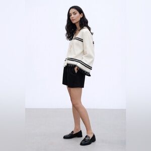 Zara open cardigan/jacket, size S. New without tag. Black and cream.